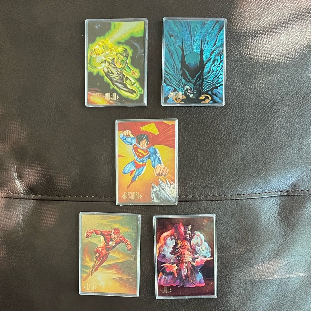 1994 DC MASTER SERIES DOUBLE-SIDED SPECTRA FOIL INSERT 5 CARD SET DS1-DS5 BATMAN